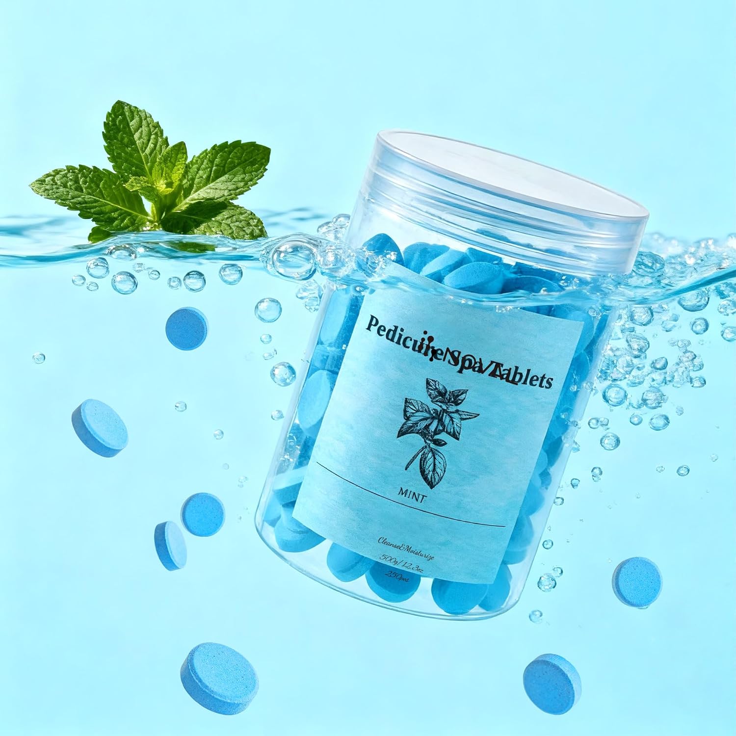 NOVAL Mint Pedicure Spa Tablets, 500g – Fast-Dissolving Foot Soak for Refreshing, Moisturizing & Cleansing Care