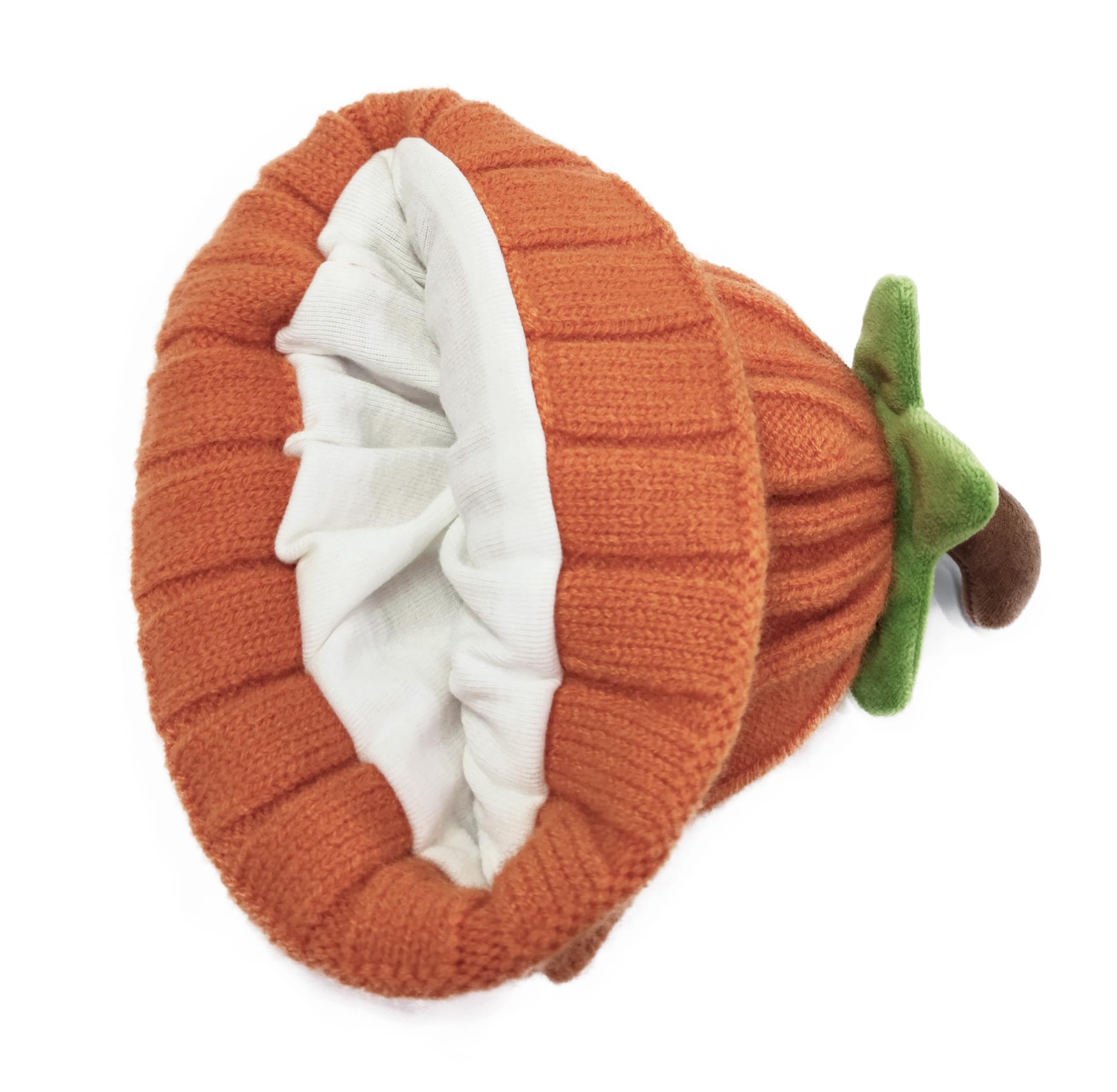 Gorro de punto grueso de invierno para bebés, niños y niñas, suave, cálido, lindo gorro de calabaza de Navidad, naranja/fiesta de bloques, talla única
