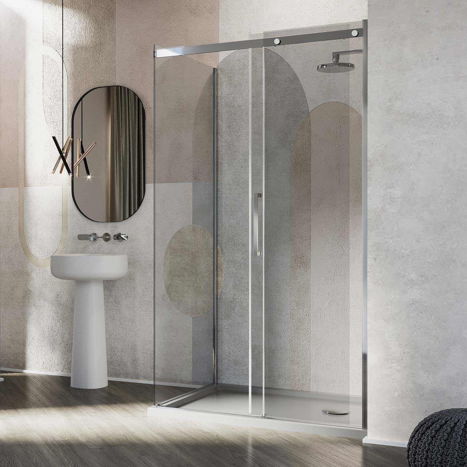 Box Doccia 70x140CM H200 Vetro Trasparente 8mm Versione Destra mod. Prime Duo 1 Anta