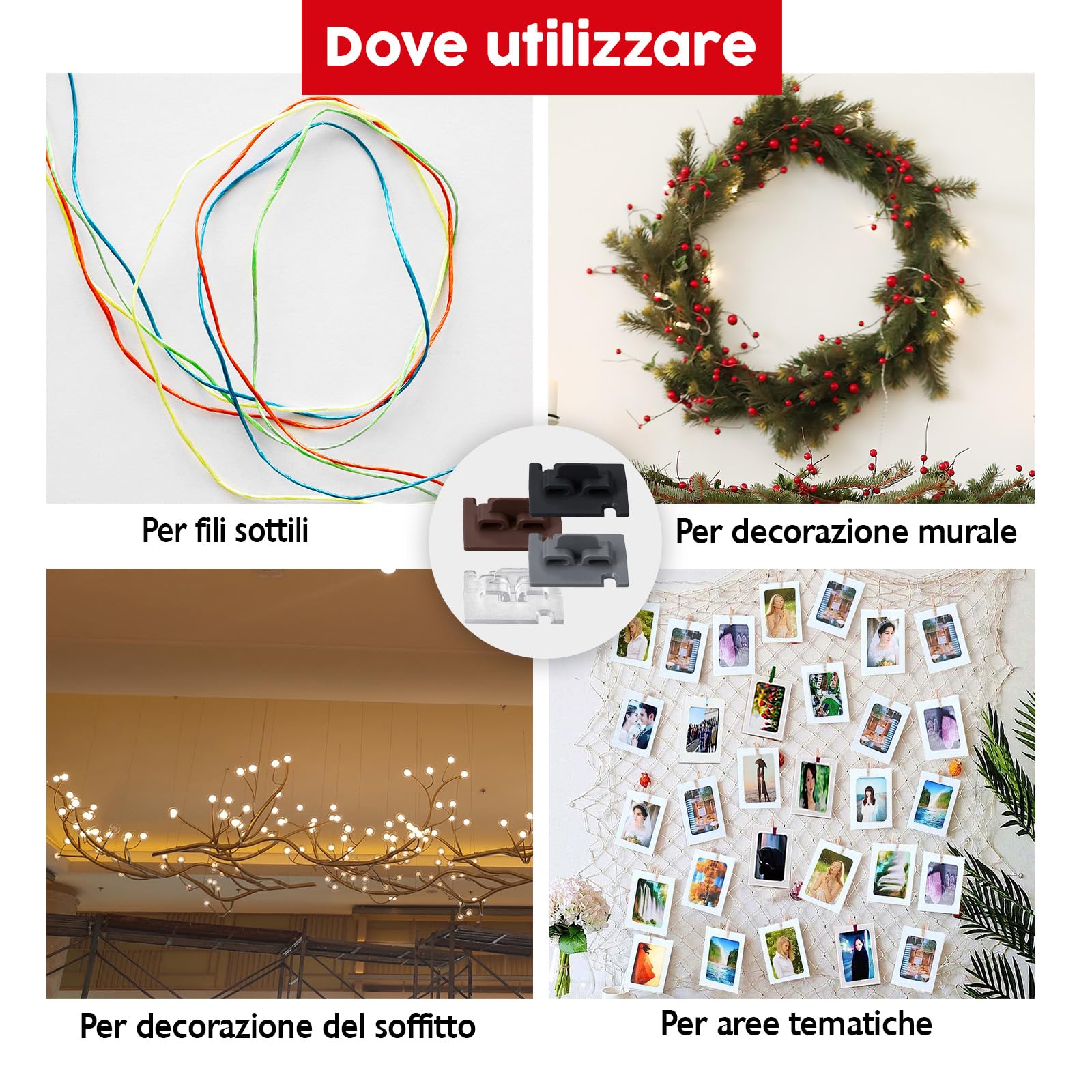 50 pezzi di ganci adesivi con 30ml di colla per montaggio, extra resistenti, per rete per gatti sul balcone – senza forare, trasparenti, resistenti agli agenti atmosferici, montaggio facile e veloce