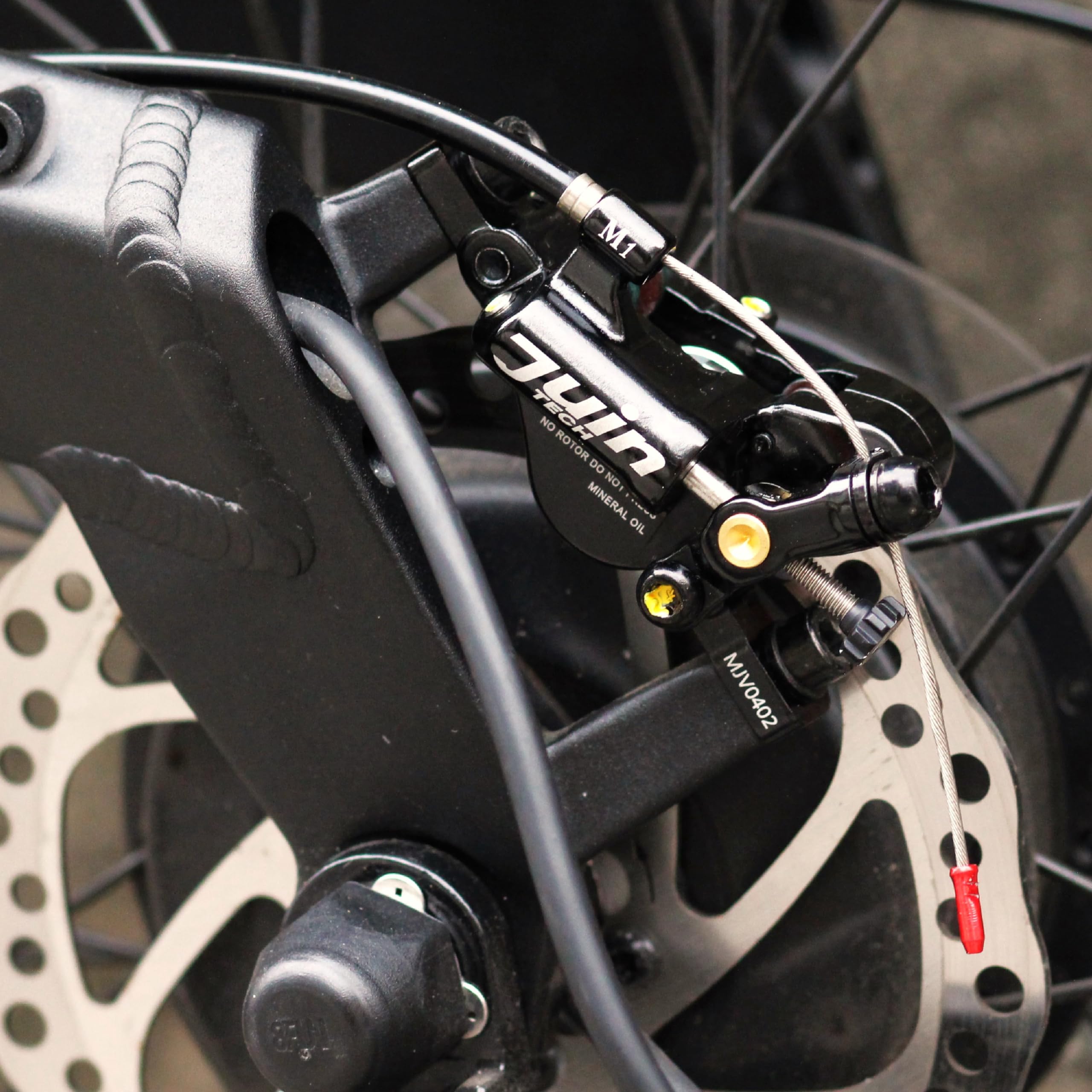 Juin Pinza Freno A Disco Idraulica Ibrida GTP-4 – 4 Pistoni, Alluminio Forgiato CNC, Montaggio Post O ISO, Per Bici Da Strada E MTB