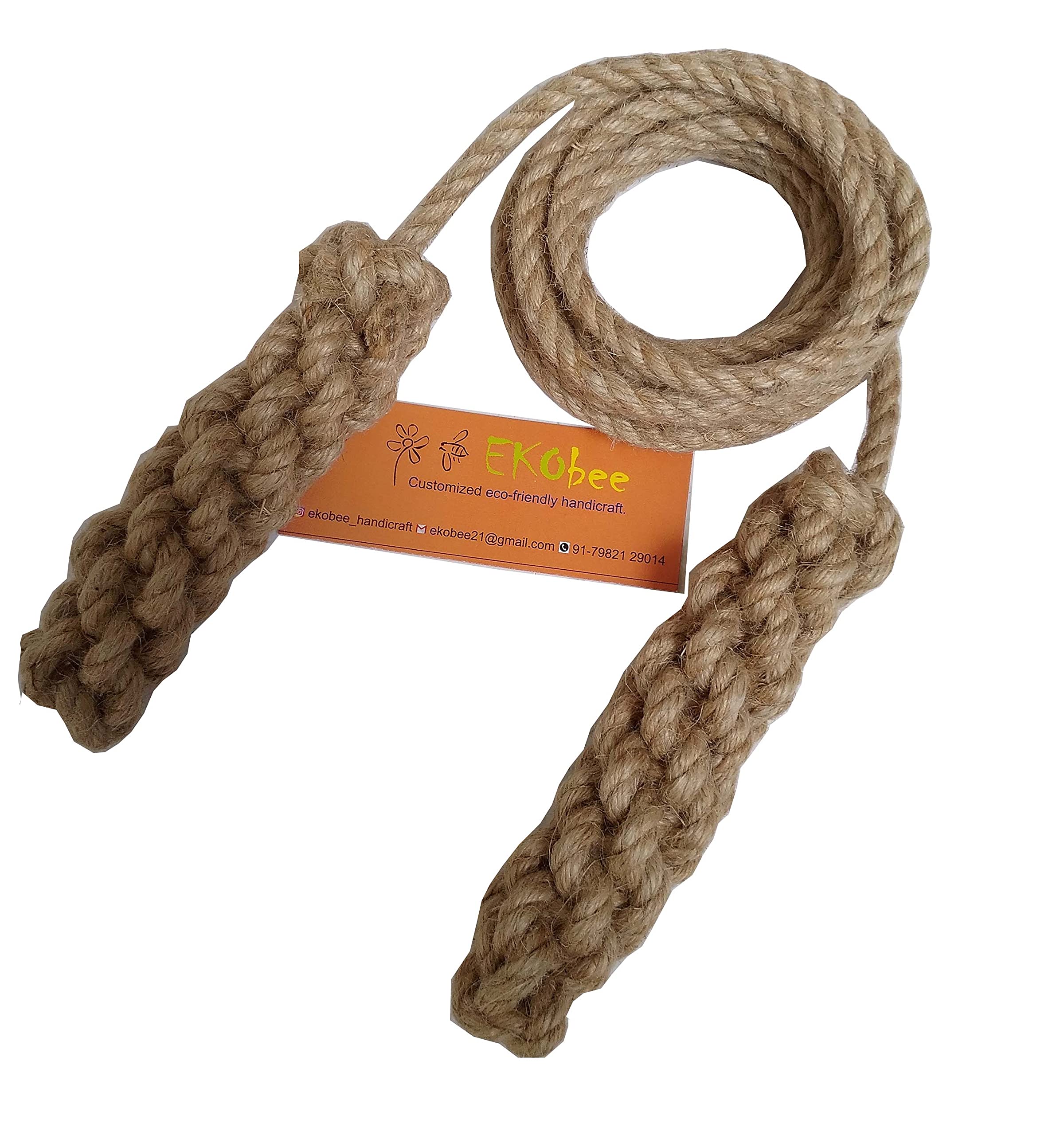 EKObee Jute Rope Sinnets Handle Skipping Rope/Jumping Rope/Exercise Rope (B09BJSFN2D) Amazon Price History, Amazon Price Tracker