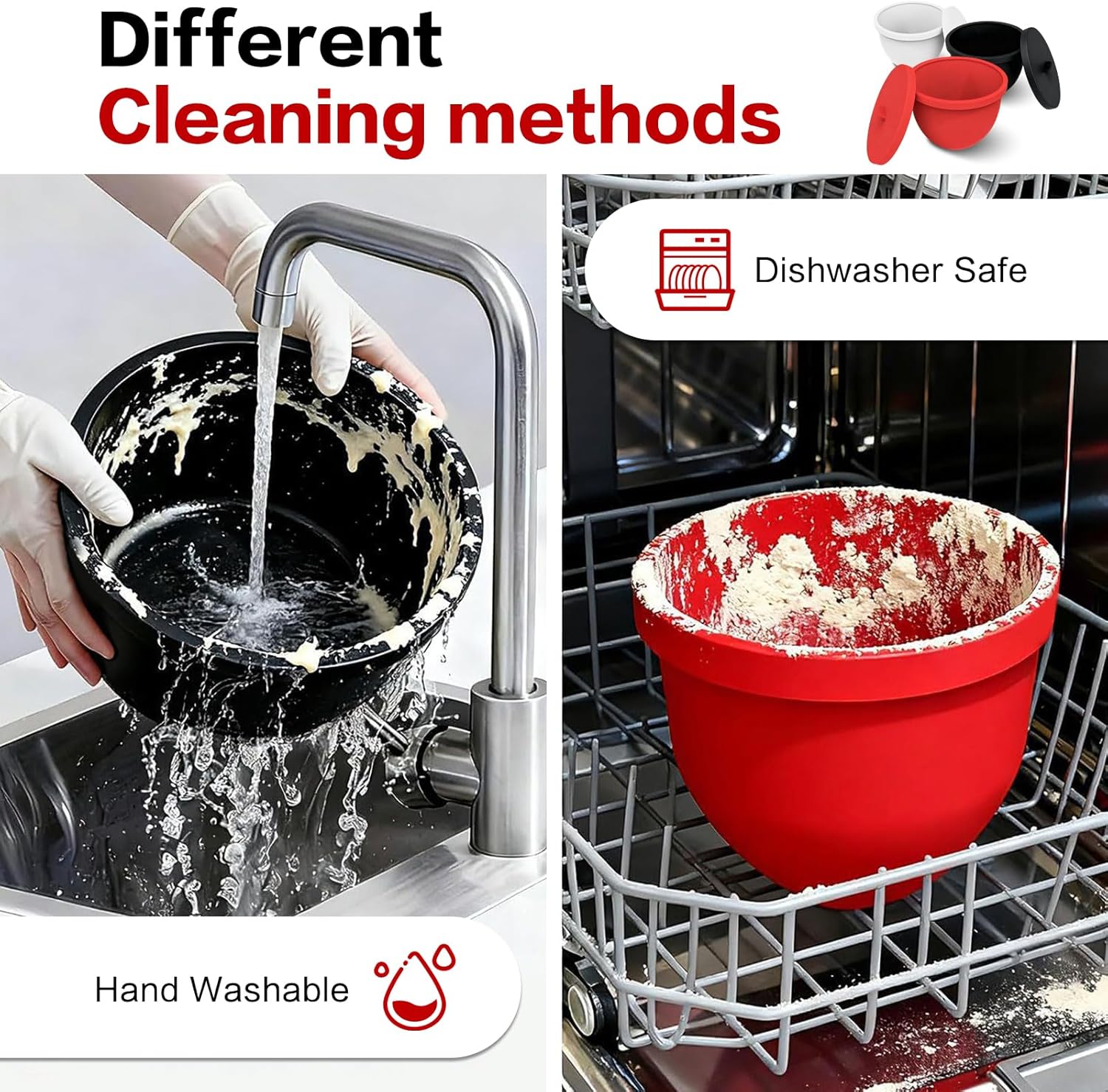 3pcs Silicone Liners for KitchenAid 5 Qt Tilt-Head Stand Mixer,2026 Extra-Thick Upgraded Version Silicone Bowl Liners, Reusable Kitchen Mixing Bowl Insert, Flexible Easy-Release Liners for Baking