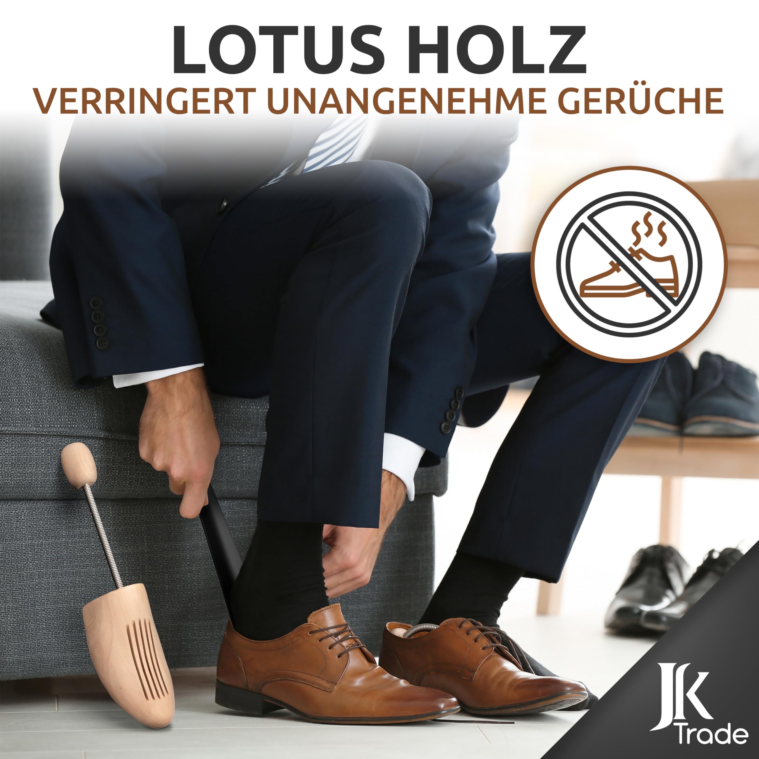 JK Trade® Embauchoirs de chaussures de qualité supérieure pour homme - En bois de lotus - Pour chaussures - Pour agrandir la forme - Pour affiner la forme - Tailles 36 à 48