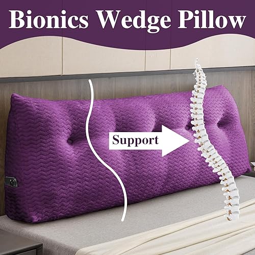 Miniatura 5 de Cabecera triangular grande con respaldo de cuña y respaldo de posicionamiento, almohadas de lectura, almohadas de cuña para cama de día con funda