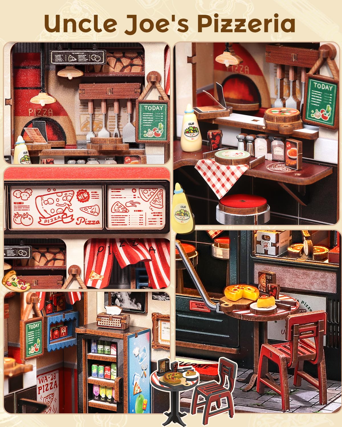CUTEBEE Book Nook Kits For Adults, DIY Miniature Dollhouse with LED Light, 3D Wooden Puzzle Bookend - Image 4