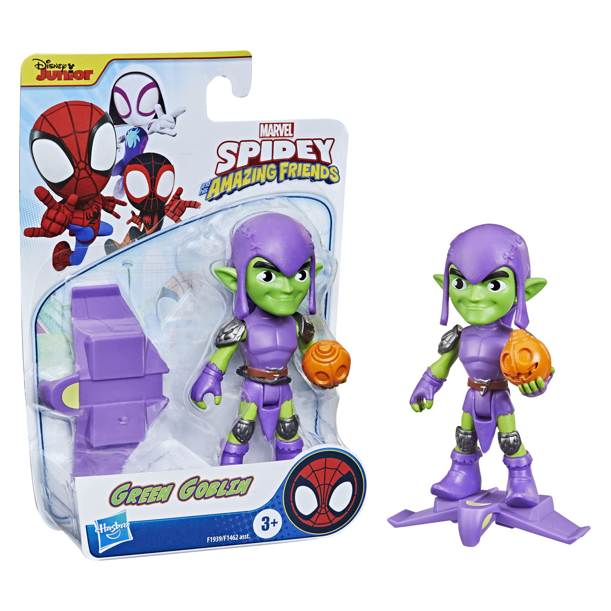 Spidey and His Amazing Friends Marvel Green Goblin Hero Figure, 4Inch