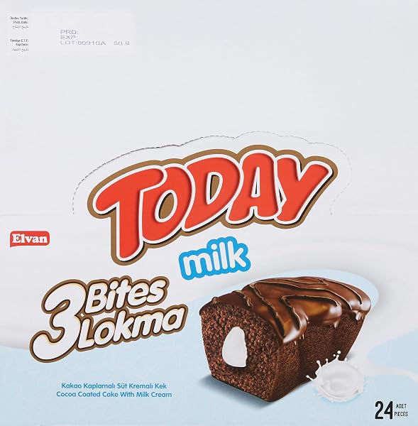 Today 3 Bites Sütlü Kek 40 Gr. 24 Adet (1 Kutu)