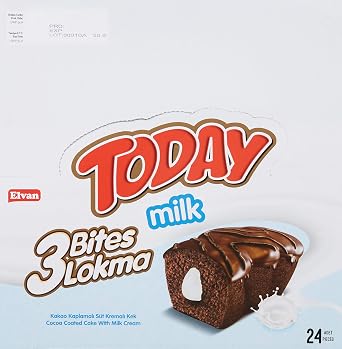 Elvan Today 3 Bites Sütlü Kek 40 Gr 24 Adet
