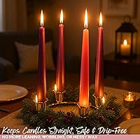 Vista 2 de Biedermann & Sons Snuggers de espuma para velas (blanco), juego de 8 piezas, insertos flexibles reutilizables de 1.5 pulgadas para asegurar