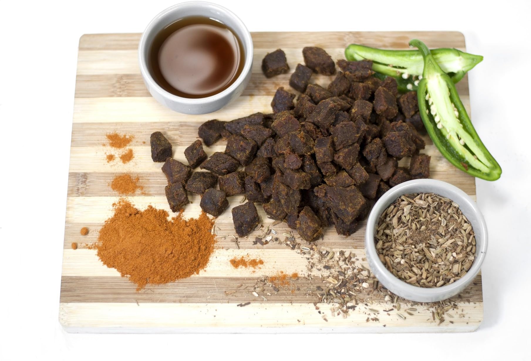 Asian Fusion Spicy Dried Beef Cube Bites: Made to Order Premium Snack (12 Ounce)