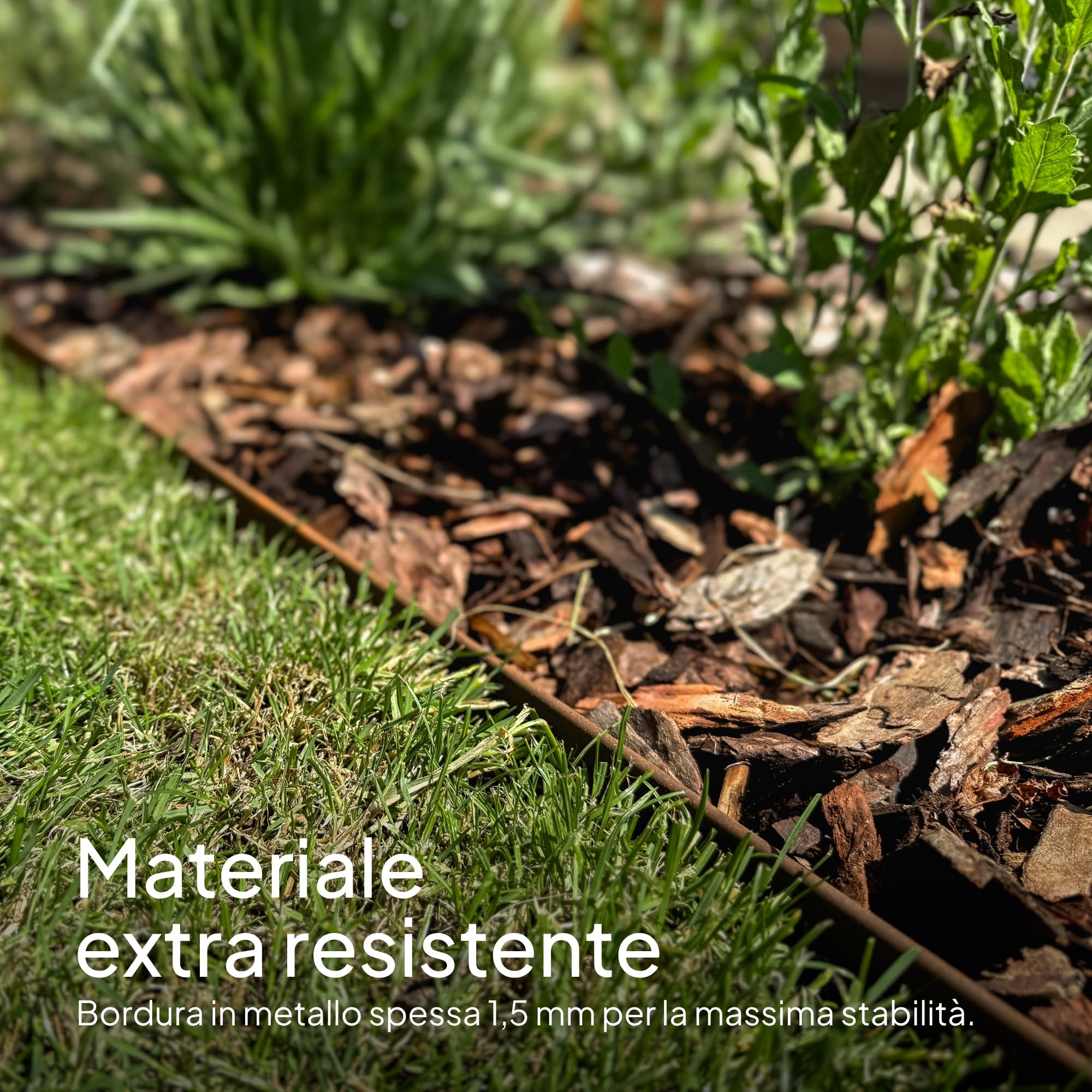 UNIGARDIA Bordura per Aiuola in Acciaio Corten 5 m, Altezza 5 cm
