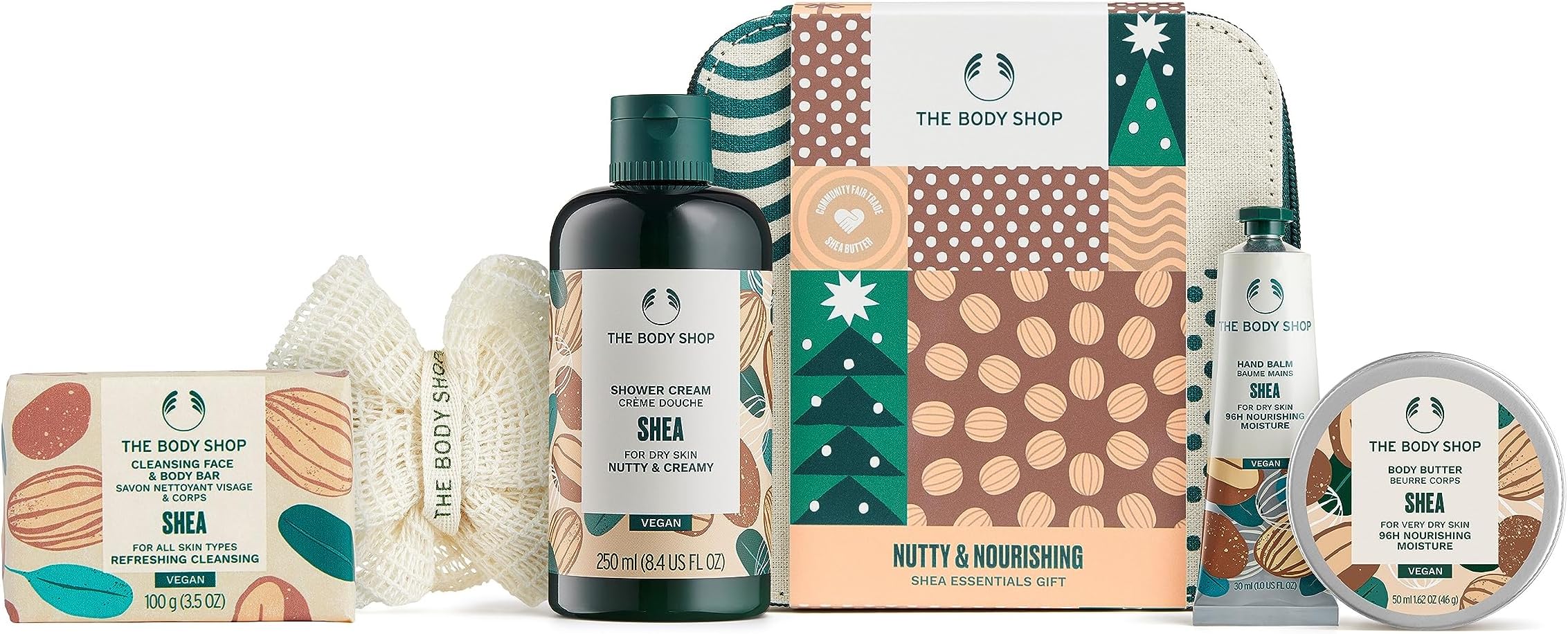 Nutty & Nourishing Shea Essentials Body Care Holiday Gift Set, Vegan, 5-Piece Set