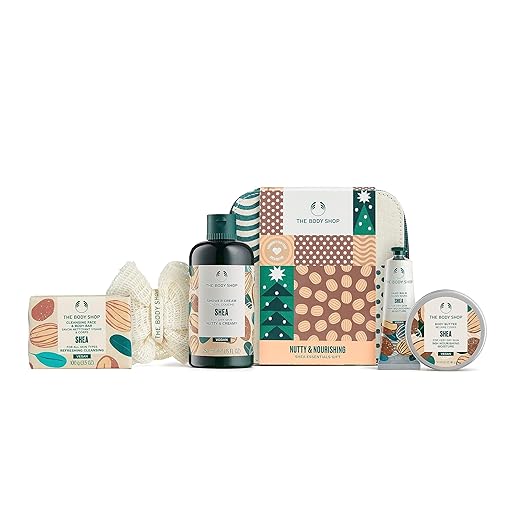 The Body Shop Nutty & Nourishing Shea Essentials Body Care Holiday Gift Set, Vegan, 5-Piece Set