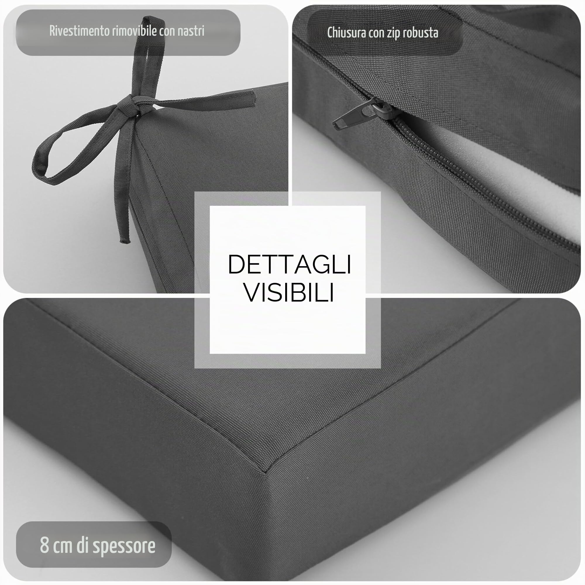 Cuscino per panca da esterni, 100 x 40 cm, impermeabile, grigio | Cuscino impermeabile per panca da giardino con imbottitura extra spessa, ideale per panche, altalene e mobili da esterno