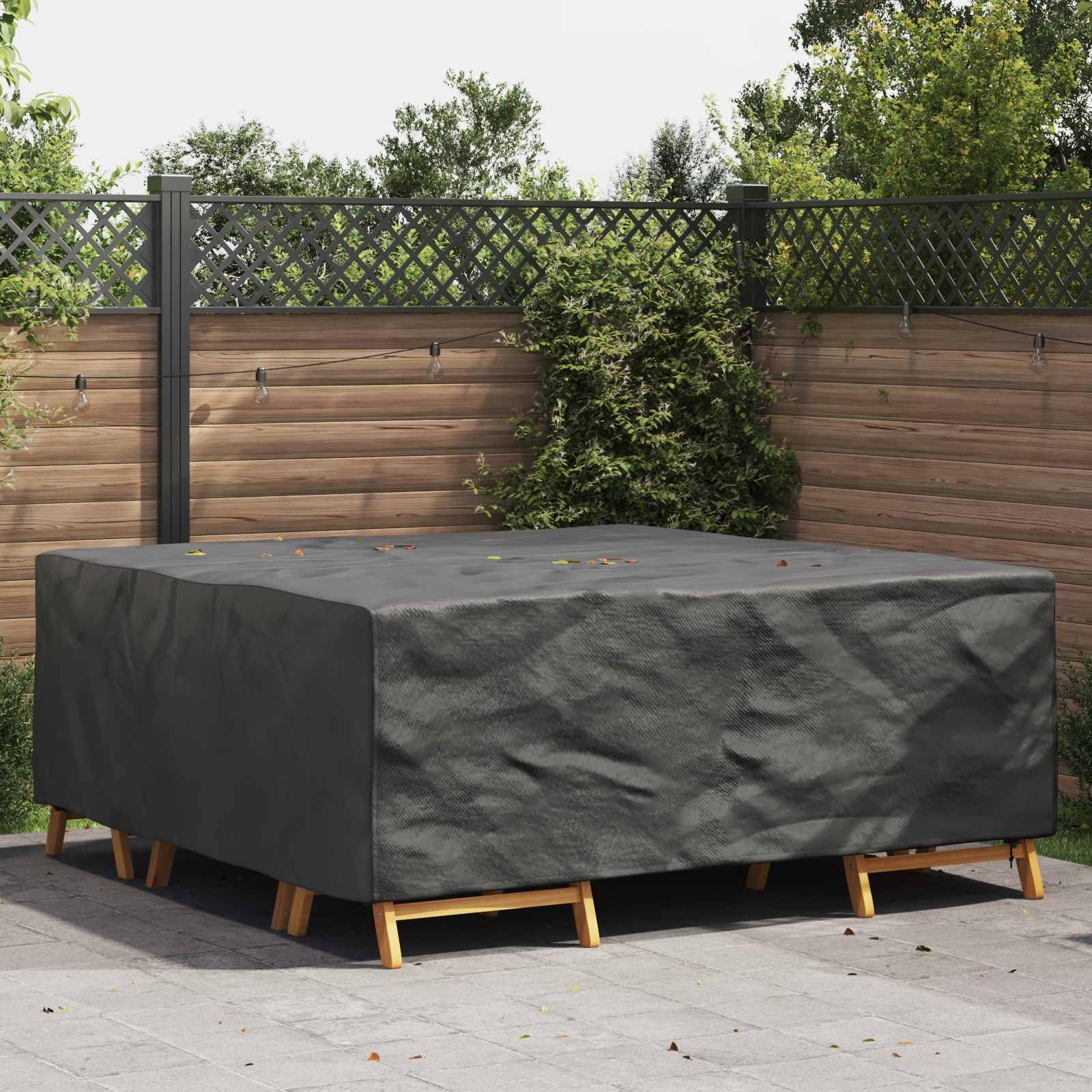 Funda para muebles de jardín, color negro, 420D, impermeable, 200 x 190 x 85 cm, para muebles de jardín, salón, sillón, mesa, banco, exterior, terraza, balcón, con protección UV y protección