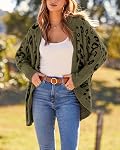 BTFBM Cardigan pour les femmes Leopard manches longues ouvertes Cardigans avant Pantoufles Poches enroulées 2026 Étoffes de printemps