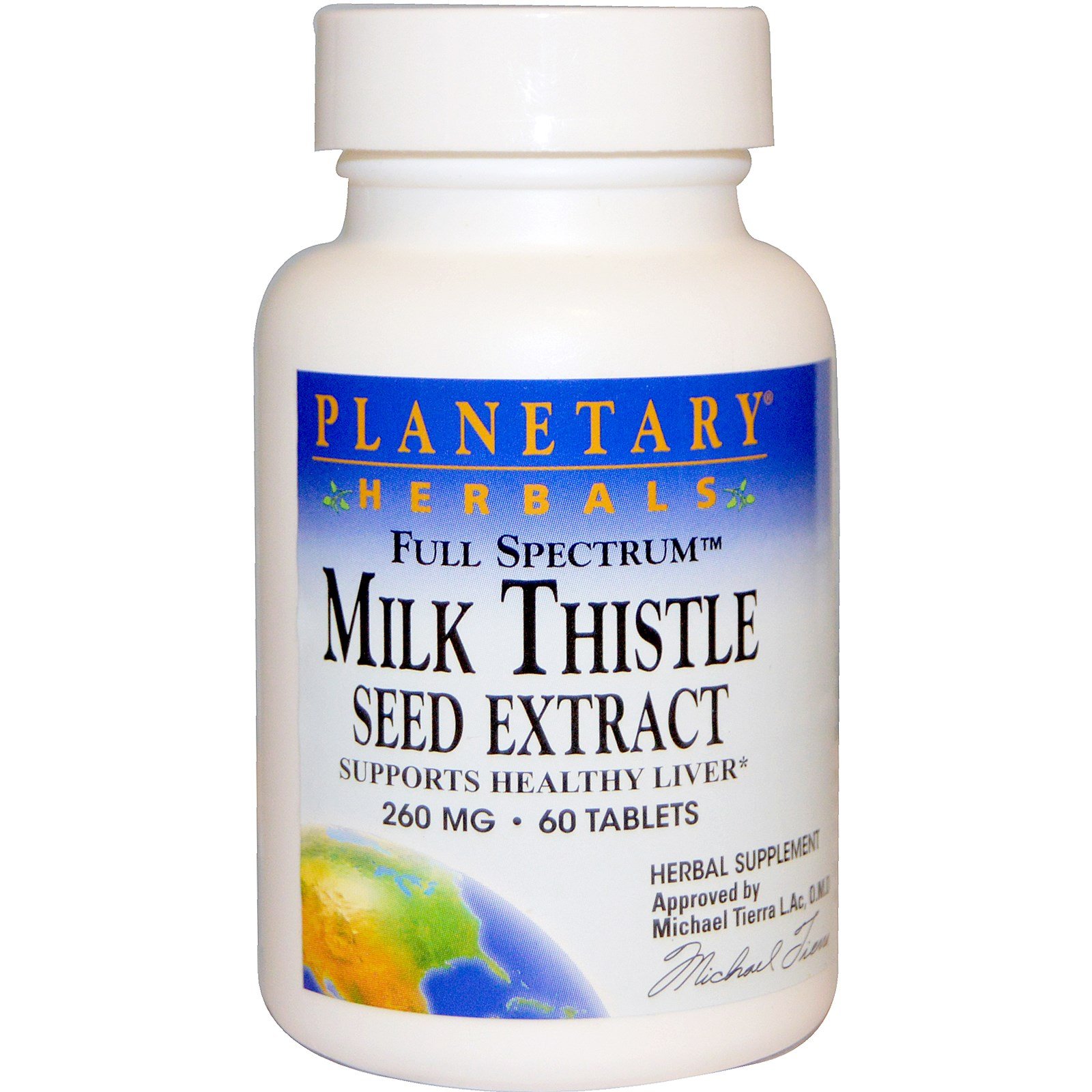 Full Spectrum Milk Thistle Seed Extract 260mg Planetary Herbals 60 Tabs