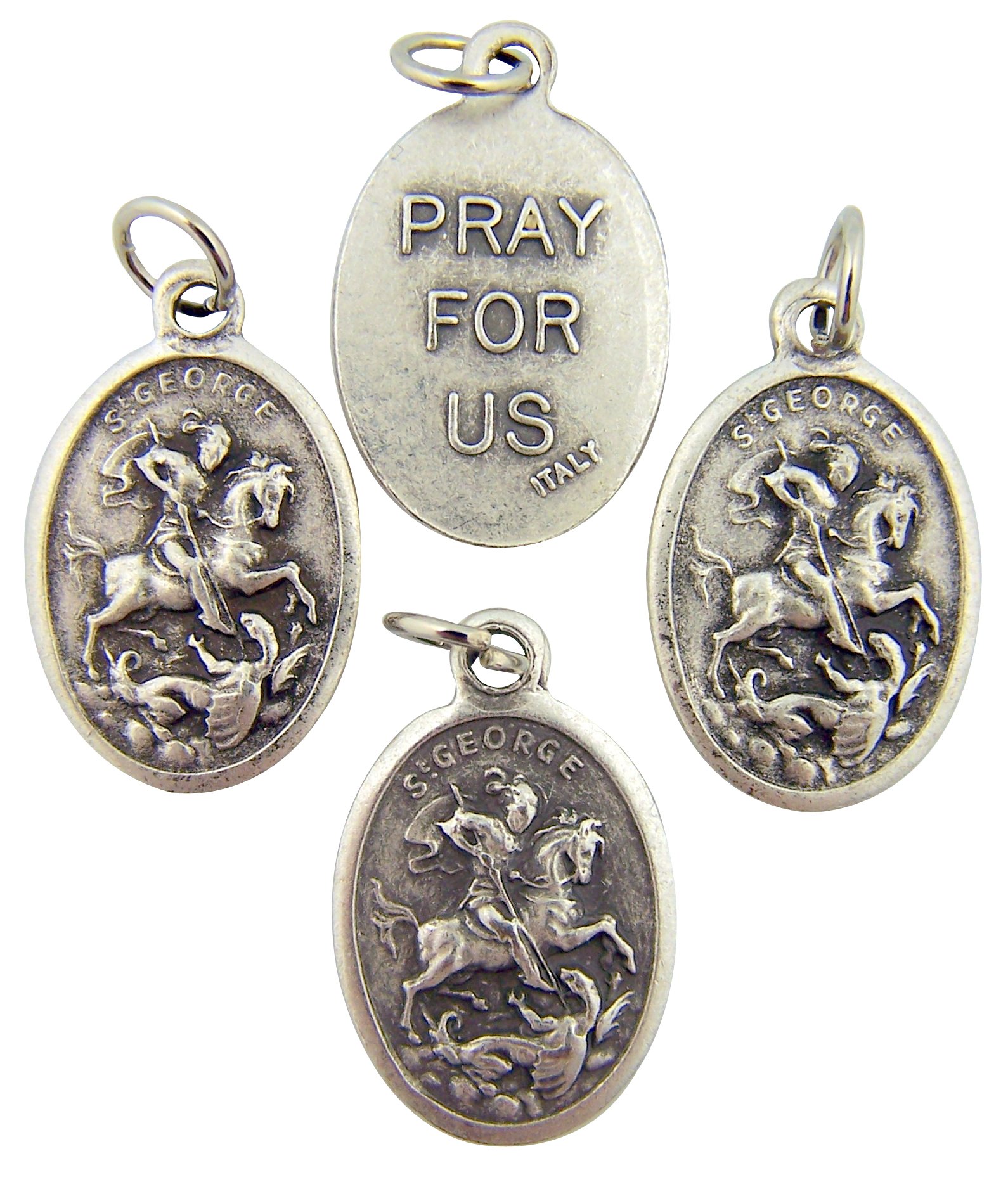 Religious GiftsSilver Toned Saint George Pendant, Lot of 4