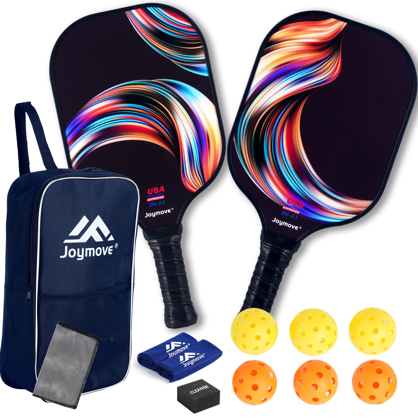 Joymove USAPA Approved Pickleball Paddles, Fiberglass Pickleball Paddles Set of 2