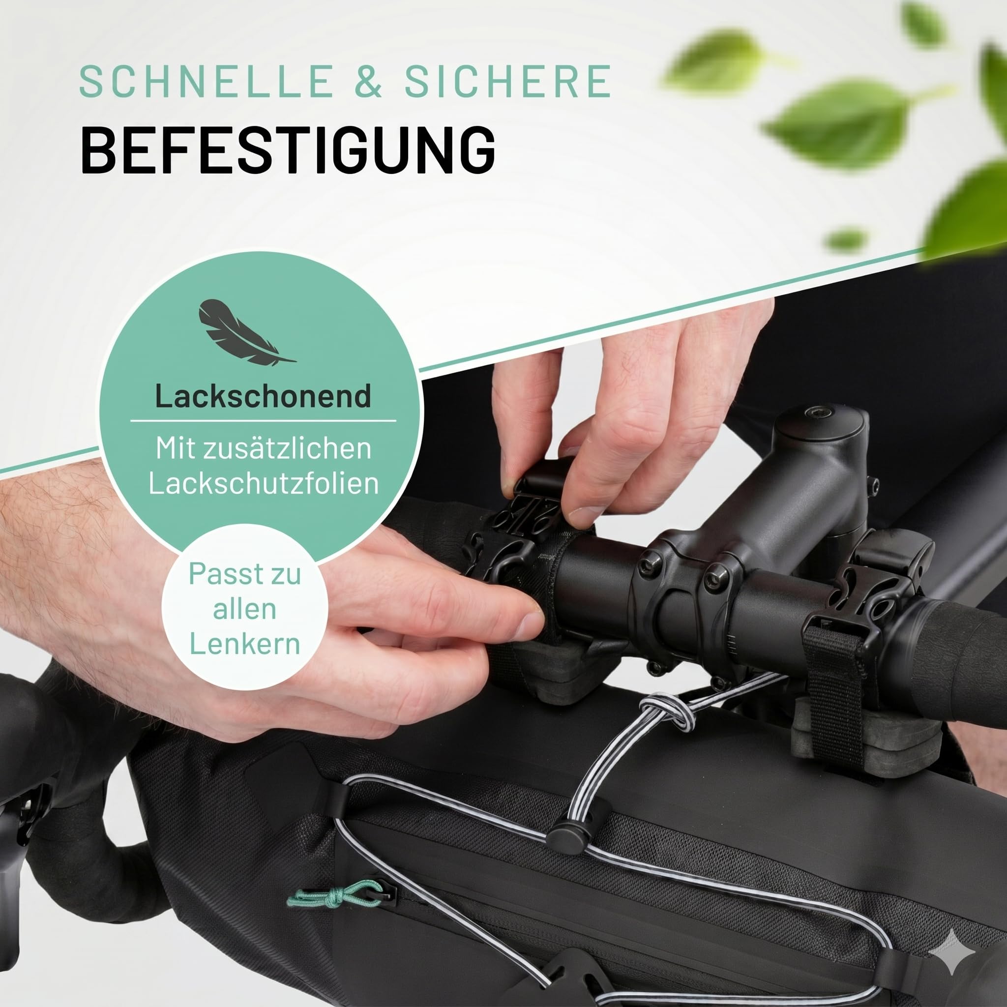 BIKEPACK Lenkertasche Fahrrad 9,5 L wasserdicht – Bikepacking-Rolle mit Innentrennung & Handyfach – Gravel, Rennrad, MTB, E-Bike