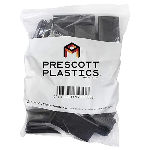 Miniatura 8 de Prescott Plastics Inserto rectangular de plástico de 2 x 3 pulgadas (paquete de 10), tapa de extremo negro para tubos de metal, valla, inserto