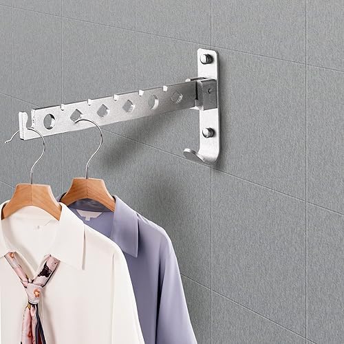 Miniatura 2 de Clothes Drying Rack Folding Indoor Hanger for Laundry WashroomClothing Dryer Rack OutdoorFoldable Wall Mount Collapsible DesignWall Mounted Clothes