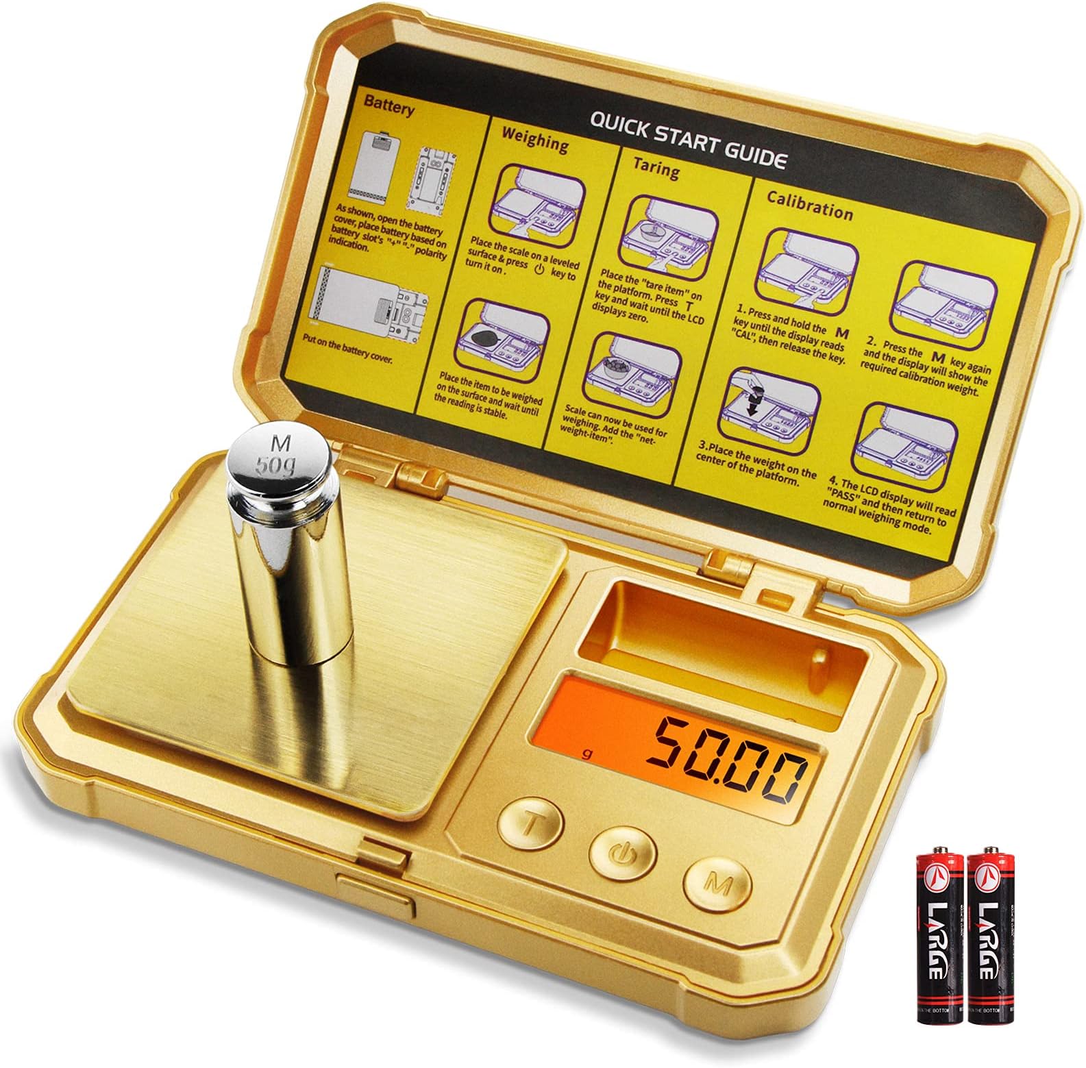 Fuzion Digital Gram Scale 200g/0.01g, Gold Scale for Jewelers | Embossed Steampunk, Dragon & Pirate Design, Pocket Herb Scale with 6 Modes, Tare(50g Calibration Weight & Battery Included)