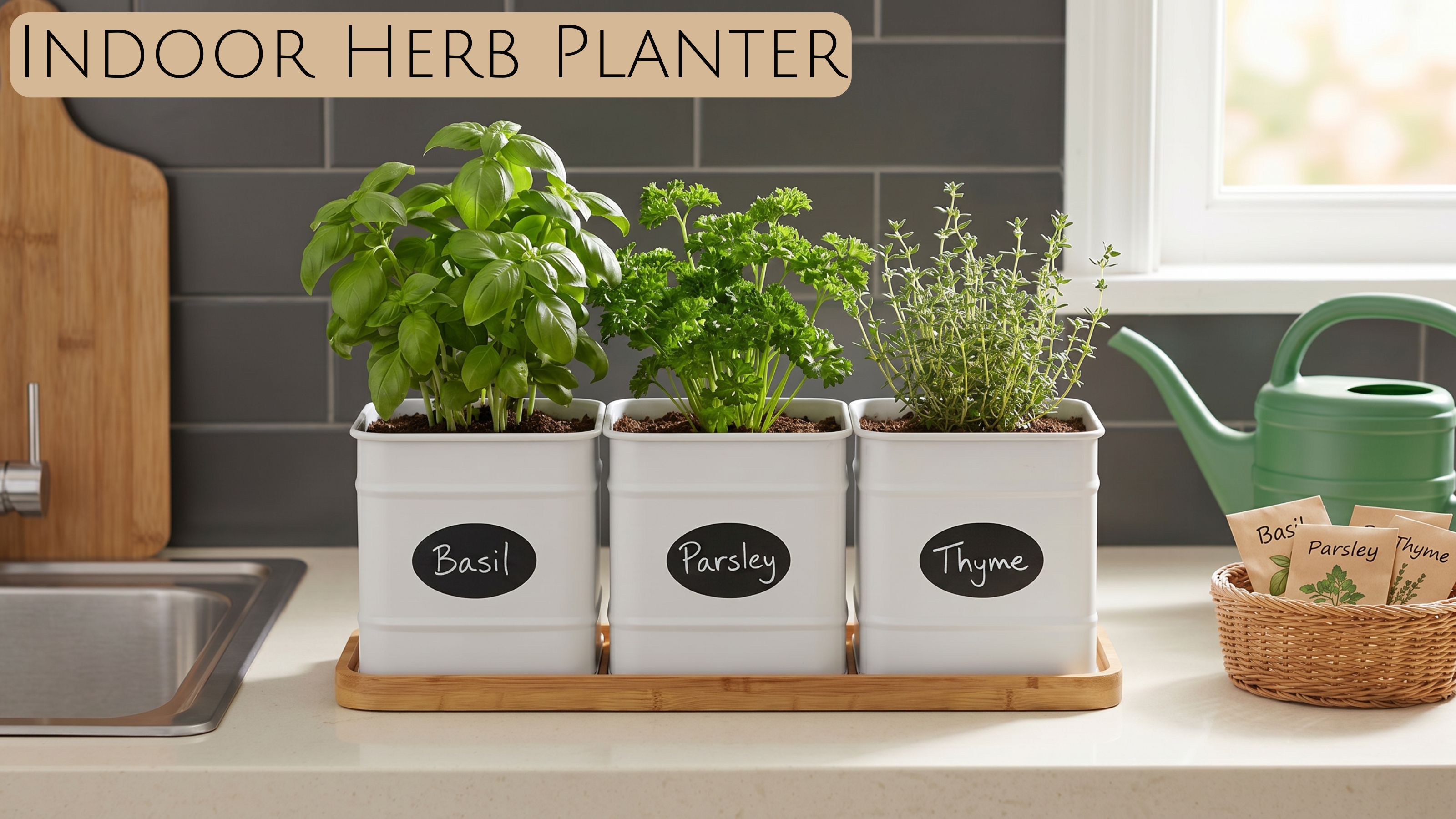 Amazon.com: Herb Planter Indoor, 3-pc Herb Pots w/ Drainage Holes