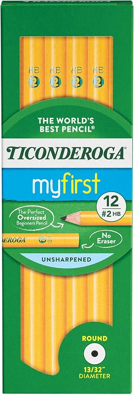 My First Wood-Cased Pencils, #2 HB Soft, Yellow, 12 Count | Ideal for writing, drawing, schoolwork, classrooms and office use