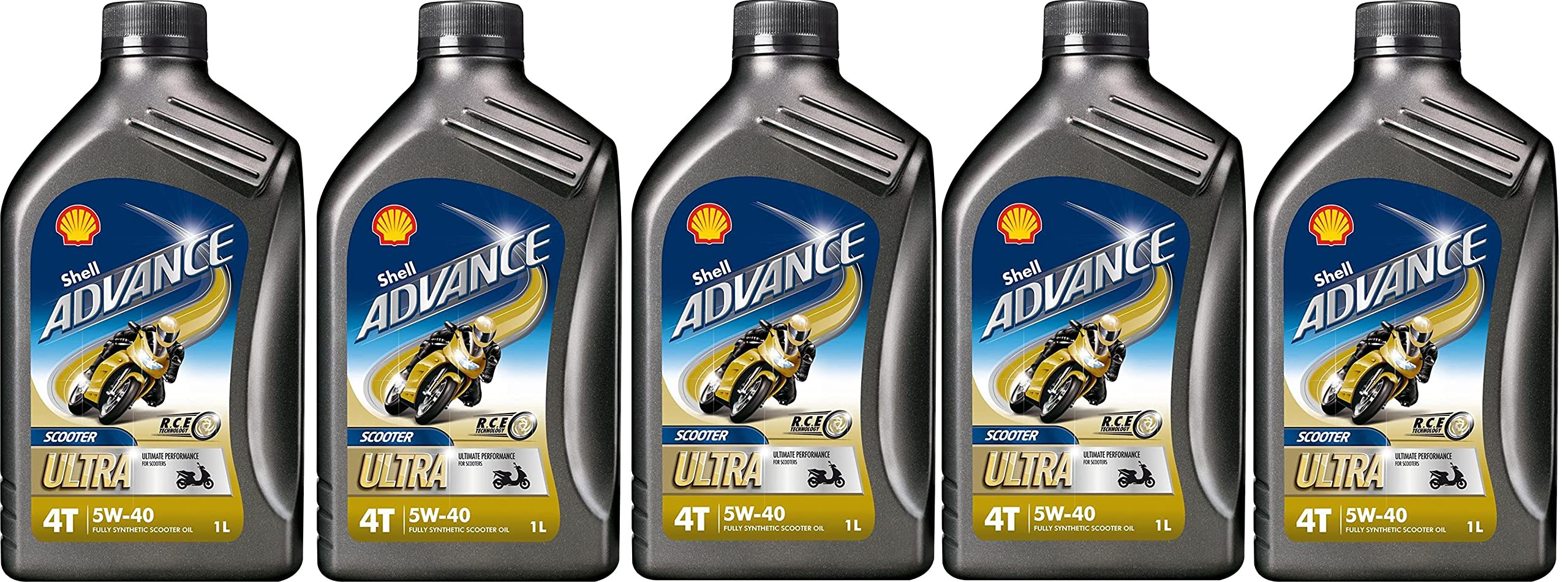 Set à Partir De 5 Huile Scooter Advance Ultra 4T Lubrifiant Synthétique 1L 5W40 Essence