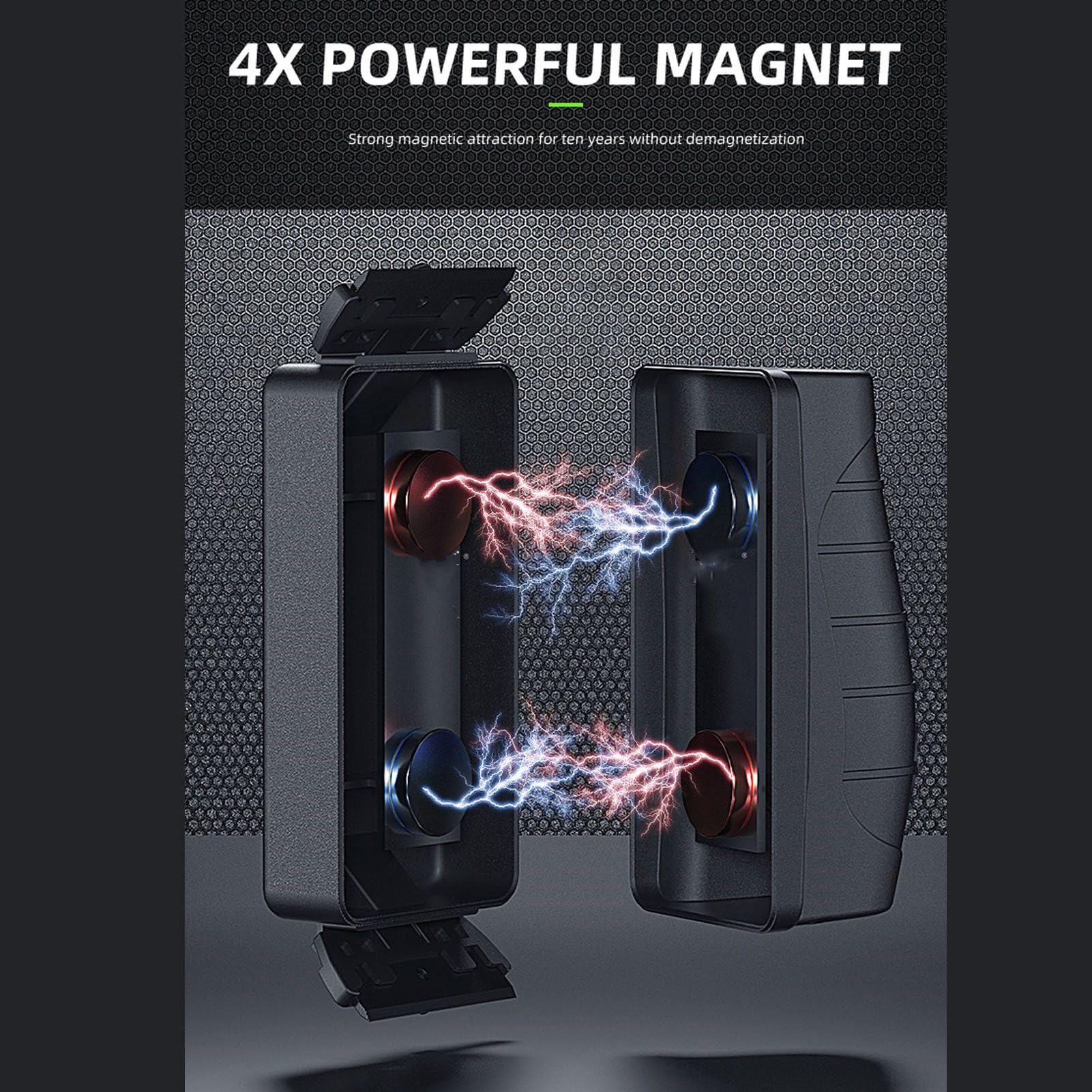 flexman Aquarium Magnetic Cleaner, 4X Strong Magnetic Suction Double Blade Fish Tank Magnet Brush, Floating Glass Algae Scraper with Non Slip Grip for Fish Tank (Black)