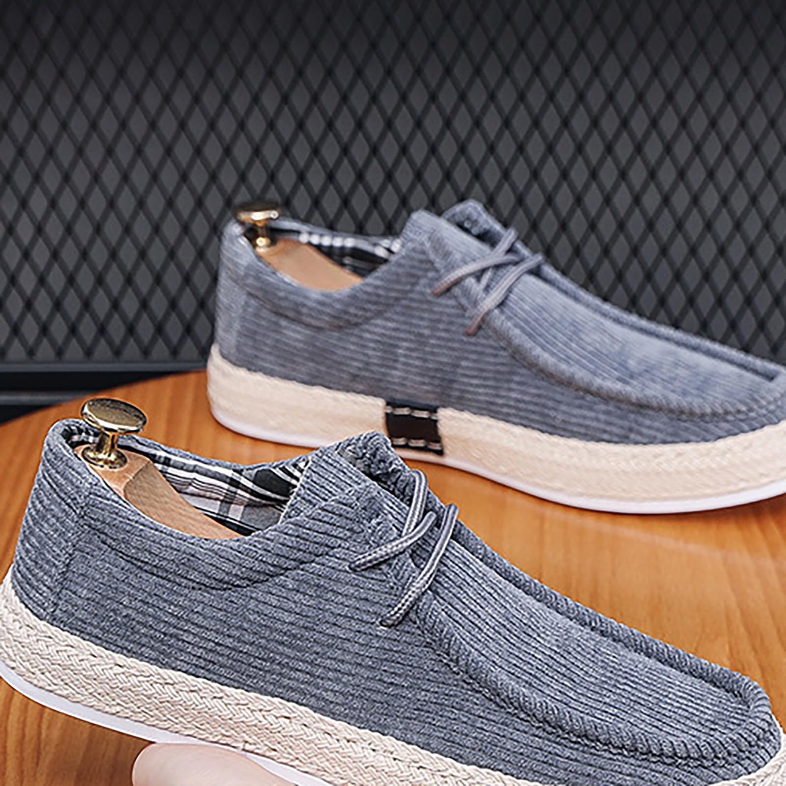 generisch Espadrillas da uomo in velluto a coste, casual, slip-on, scarpe per il tempo libero, scarpe in lino, mocassini piatti, comode, leggere, comode, traspiranti, scarpe da ginnastica antiscivolo