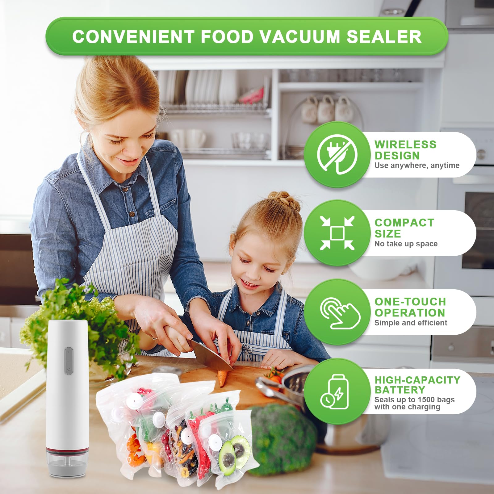 Sous Videuse Alimentaire avec 30 Sacs Sous Vide Réutilisables