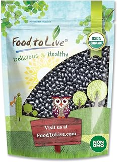 Food to Live Organic Black Beans 1 Pound - Non-GMO Sproutable Vegan Kosher Dried Beans | Protein Fiber Rich for Soups Salads Chili