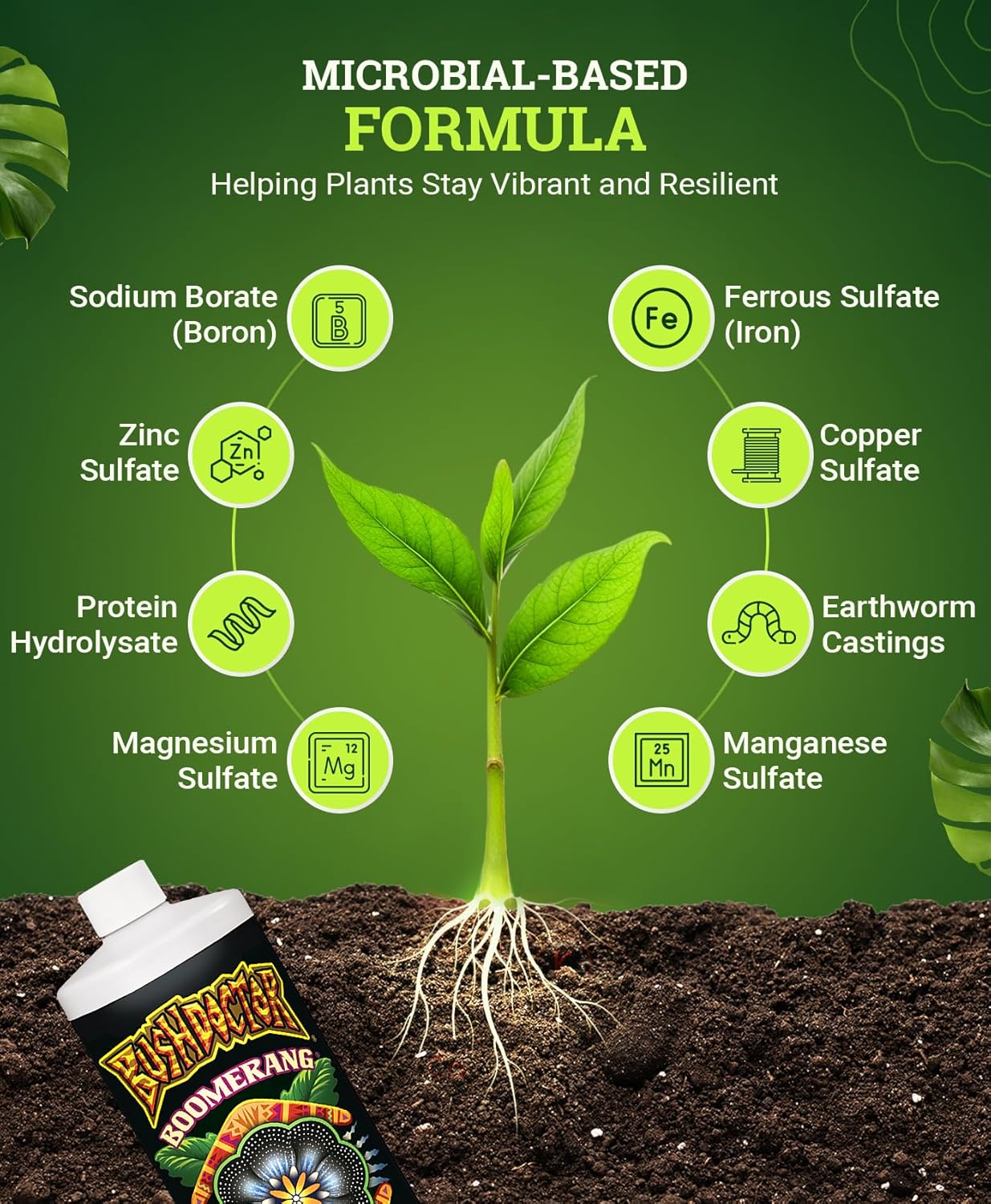 Fox Farm Bushdoctor Boomerang Fertilizer - for Fast Recovery of Stressed Plants, Root Health, Solubilized Nutrition - Perfect for Hydroponic & Soil Application- NPK 2-0.2-0.3, (Quart) - Image 2