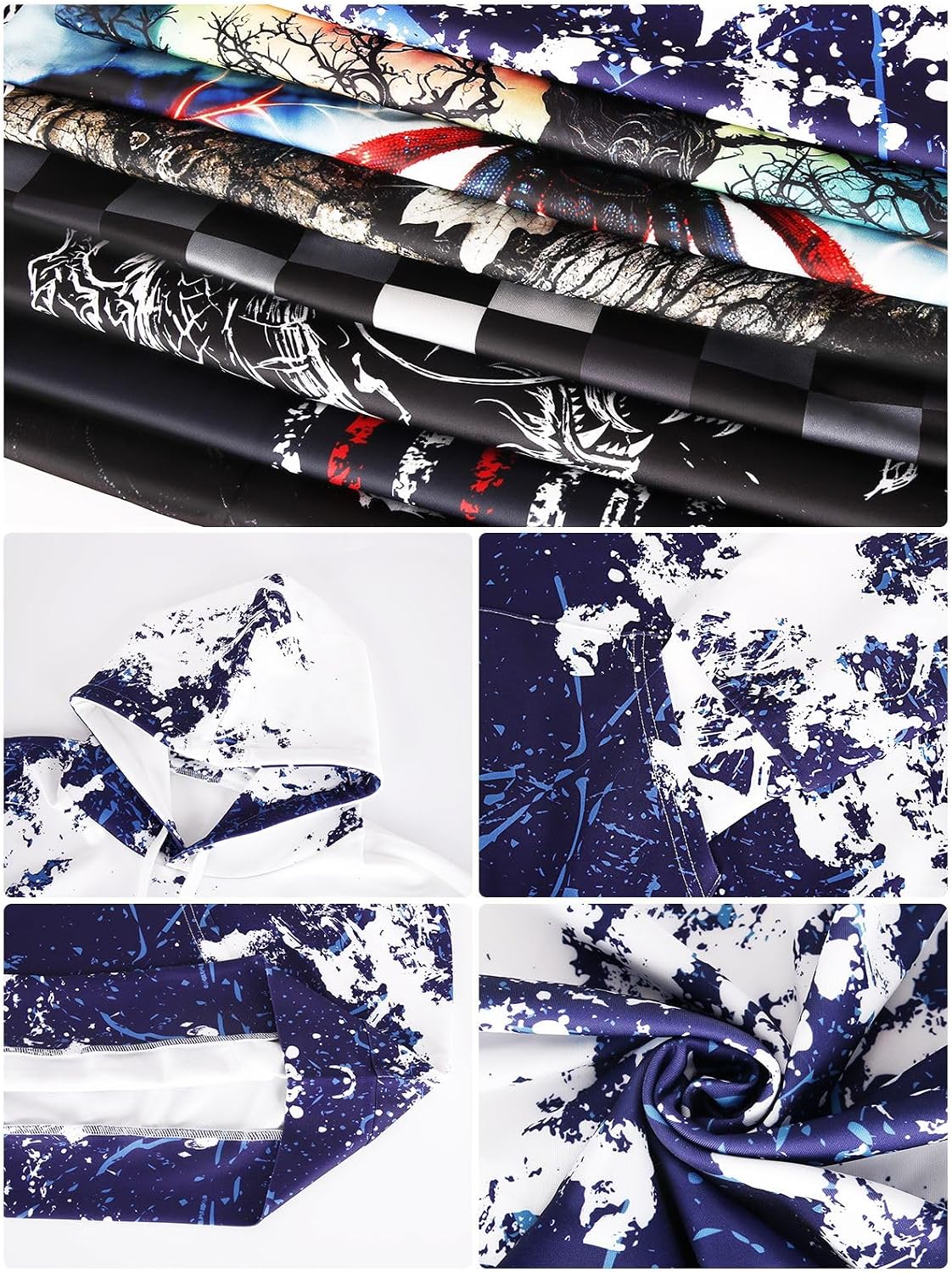 Graphic Hoodies for Men Sweatshirt Pullover Cool Anime Camo Spider Design image 4