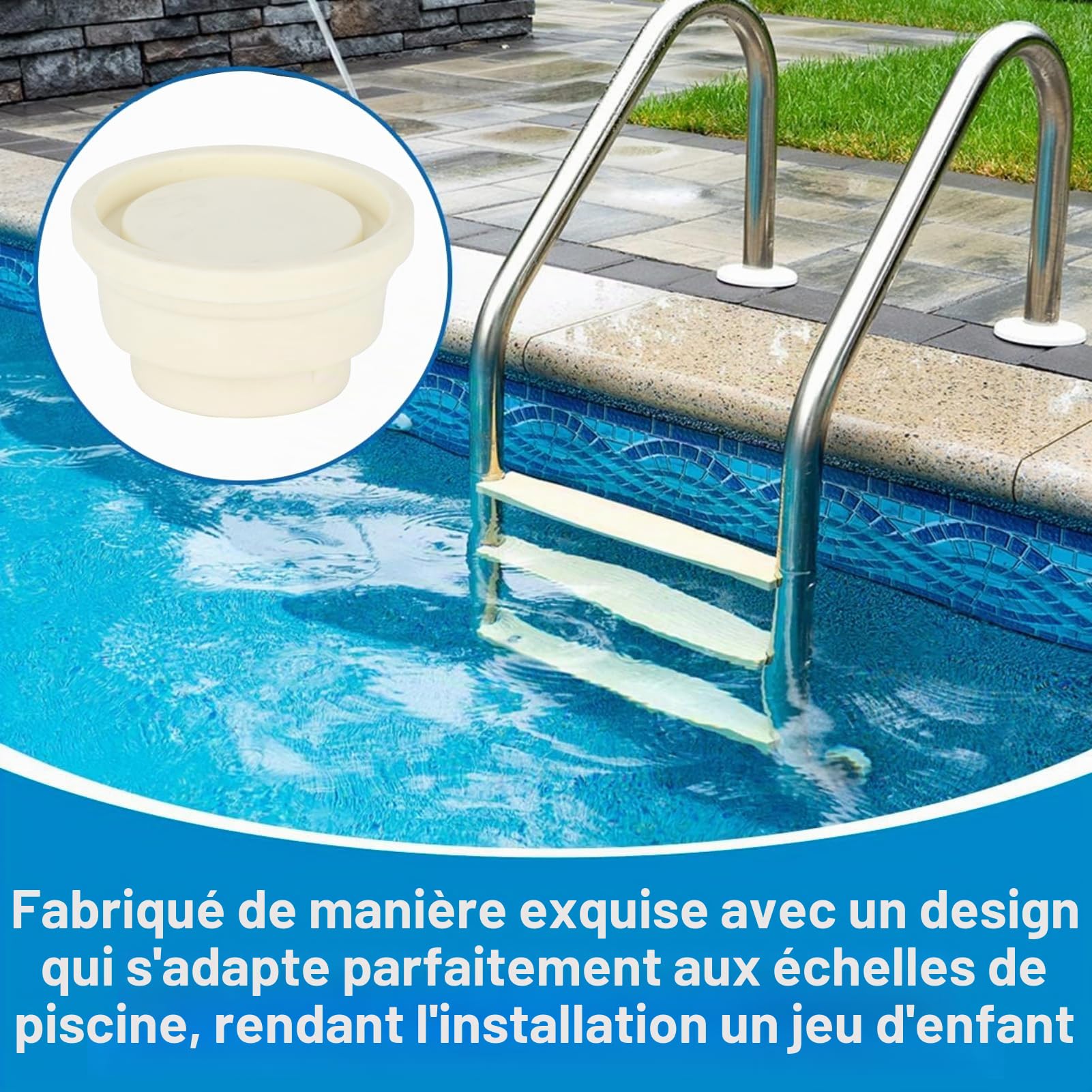 2PCS Tampon Échelle Piscine, Caoutchouc Bouchon d'Échelle de Piscine | Protection pour échelles, absorption des chocs, Accessoires pour Échelles Piscine, Pare-Chocs, Sécurité