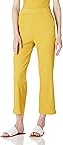 Amazon Brand - find. Women's Casual Ribbed Trousers with Button Detail (Gold, M)