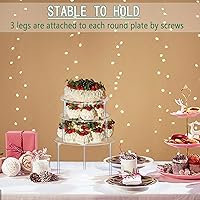 Vista 4 de 3 soportes acrílicos para tartas, soporte redondo reutilizable para cupcakes de postre, pastel, pizza, soporte de exhibición, plato de servir