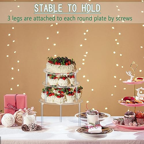 Miniatura 11 de 3 soportes cuadrados de acrílico para tartas, soporte redondo reutilizable para cupcakes de postre, pastel, pizza, soporte de exhibición, plato