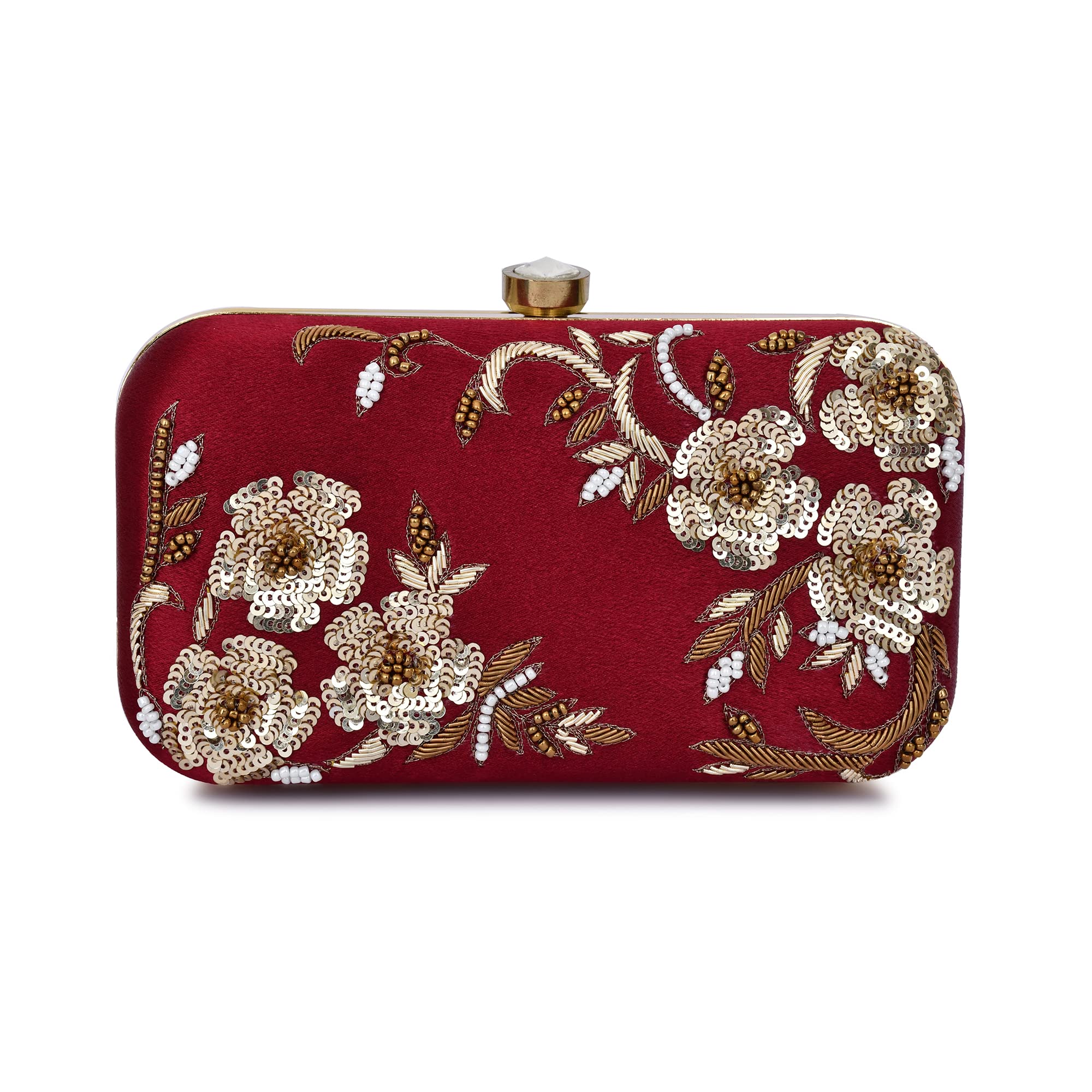 For The Beautiful You Red Flower Embroidered Womens Clutch (B09KS3XNGZ) Amazon Price History, Amazon Price Tracker