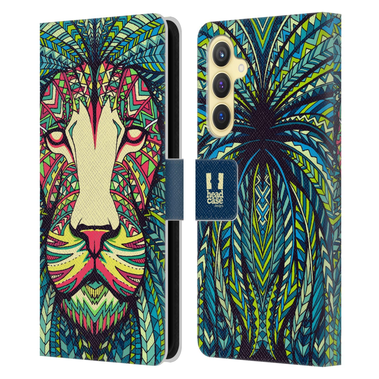 Funda de cuero tipo libro Samsung Galaxy S23 FE 5G carcasa León Azteca 7