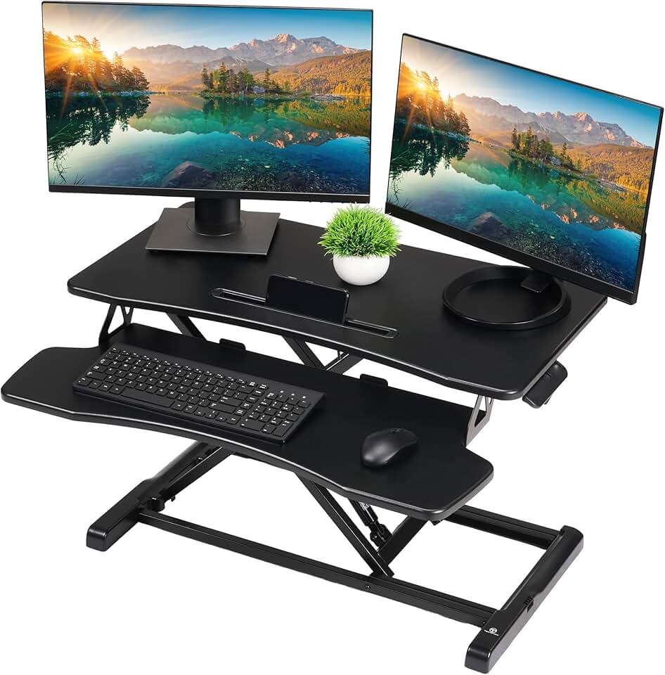 TechOrbits Standing Desk Converter-32-inch Height Adjustable