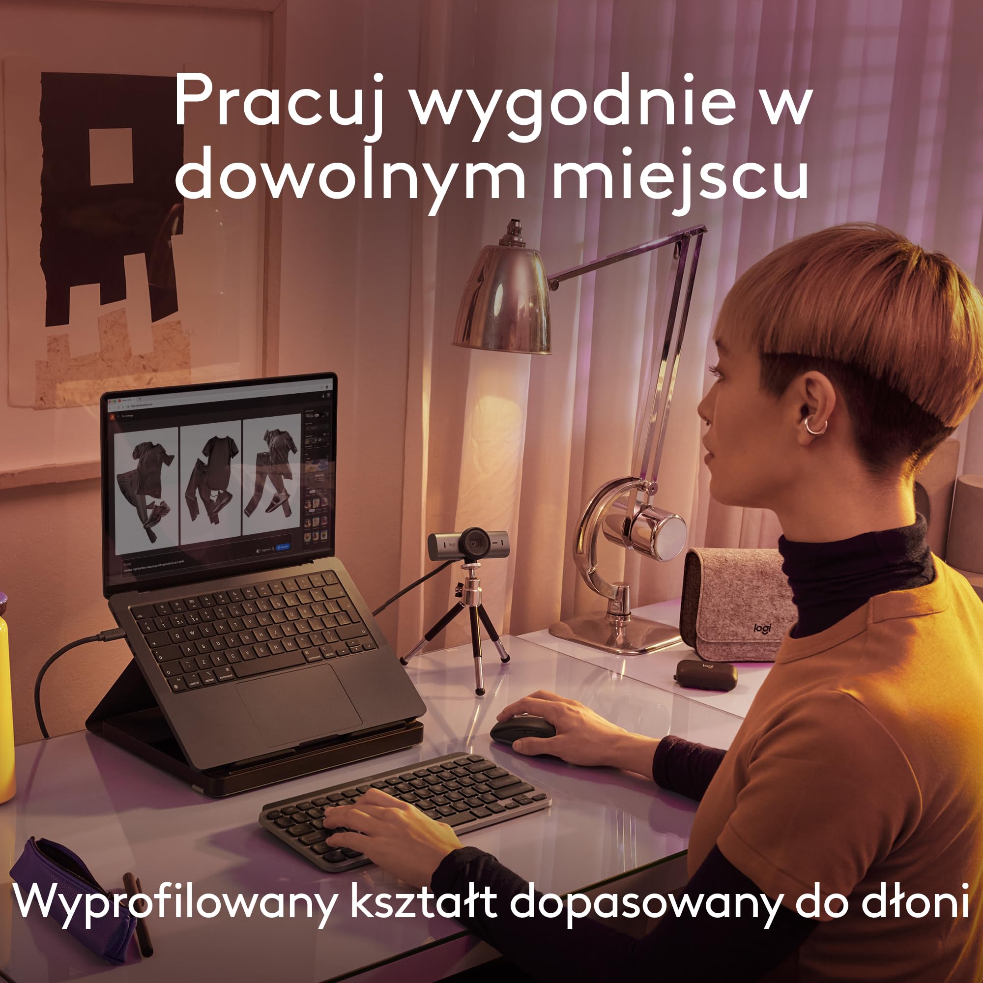 Logitech MX Anywhere 3S for Mac, kompaktowa bezprzewodowa mysz Bluetooth, sensor 8K DPI działający na każdej powierzchni,ciche kliknięcia,USB C,mysz bezprzewodowa do MacBooka,iPada - Kosmiczna szarość