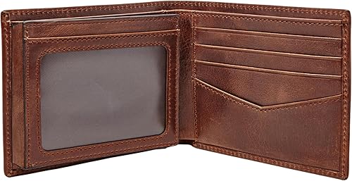 Miniatura 2 de Fossil Ryan - Cartera plegable de cuero con bloqueo RFID para hombre con ventana abatible de identificación