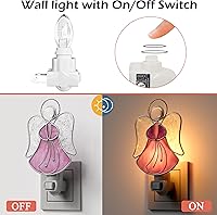 Vista 12 de Luces nocturnas de ángel de vidrieras enchufables a la pared, luz nocturna de ángel brillante, atrapasoles incrustado en vidrio, regalo