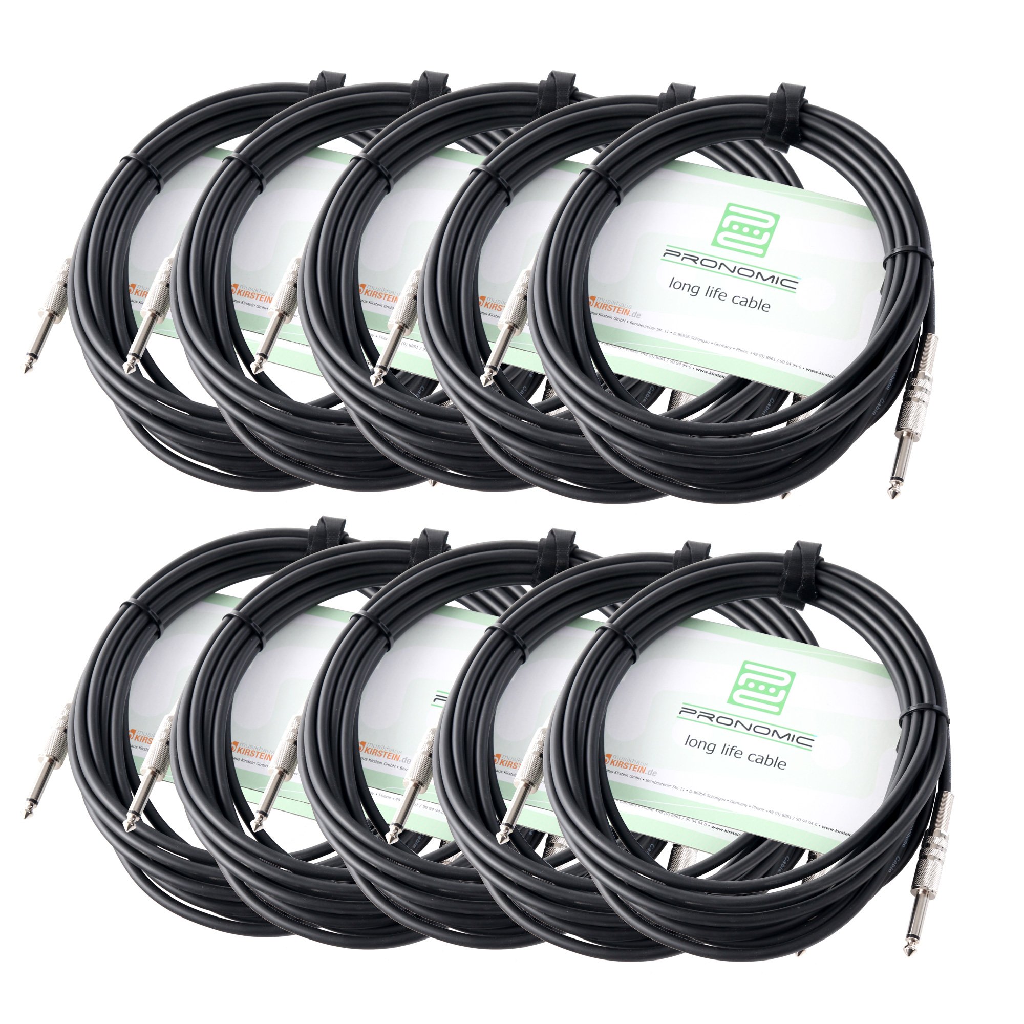 Pronomic Instrumentenkabel/Klinkenkabel 6 m 10x Set