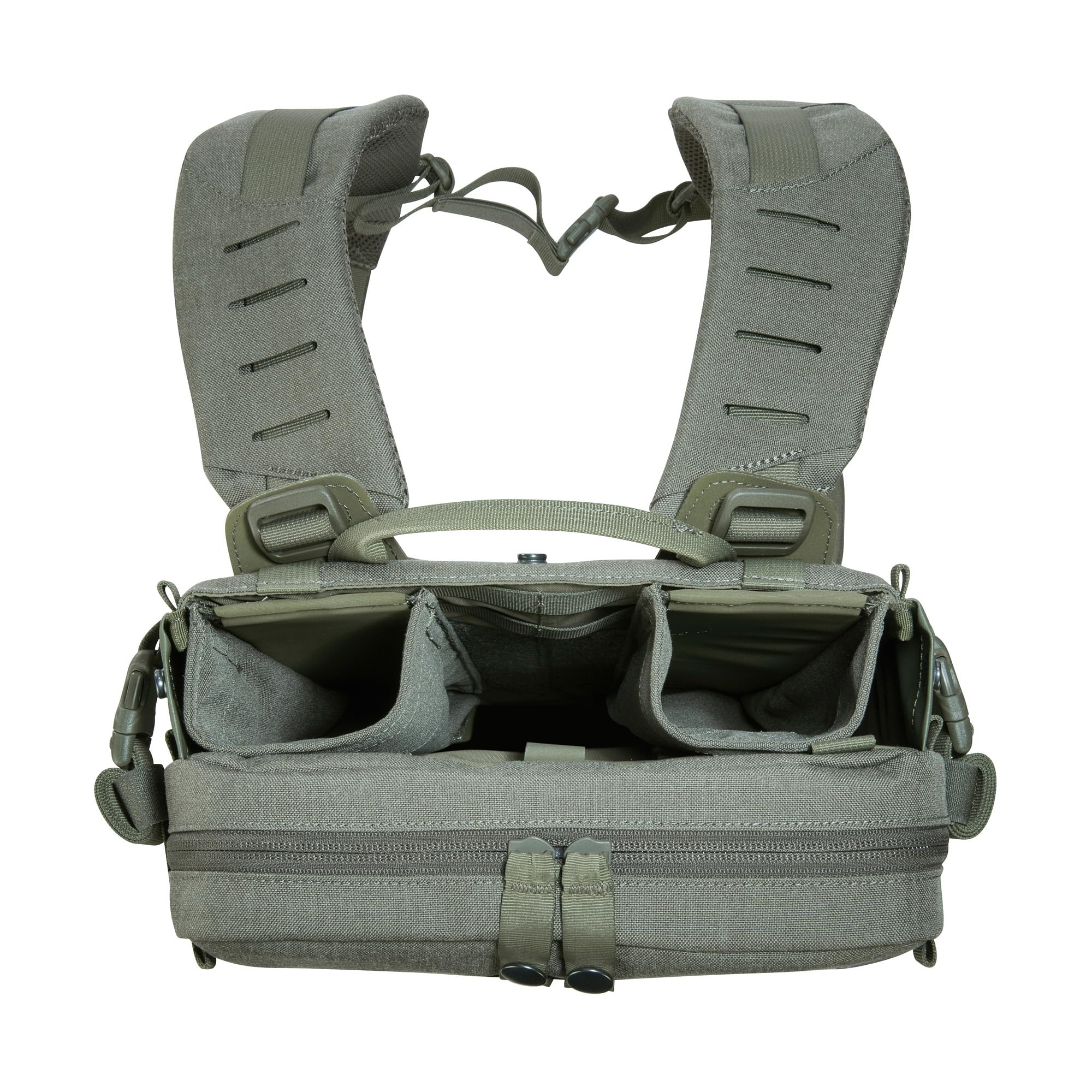Tasmanian Tiger TT Breacher Pack plecak taktyczny dla sił zbrojnych z adapterem do nośników płyt i systemu Molle, szary kamienny-oliwkowy IRR, 14 Liter