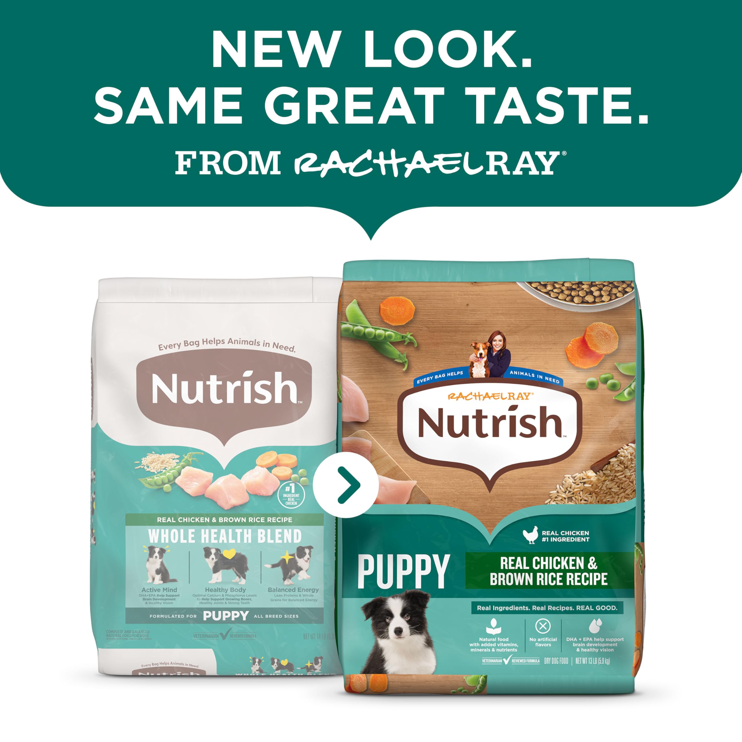 Nutrish Rachael Ray Dry Dog Food Puppy, Real Chicken & Brown Rice Recipe, 13 lb. Bag - 3